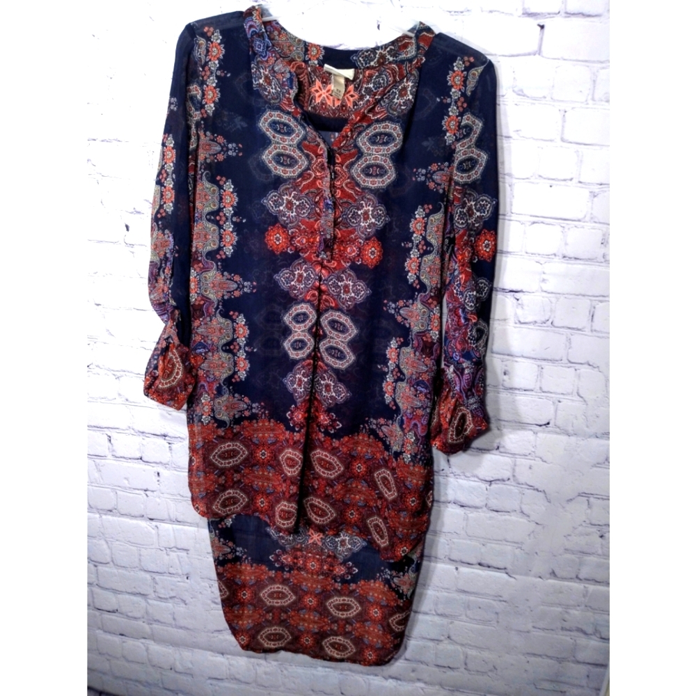 Knox Rose sheer boho asymmetrical shirt/dress